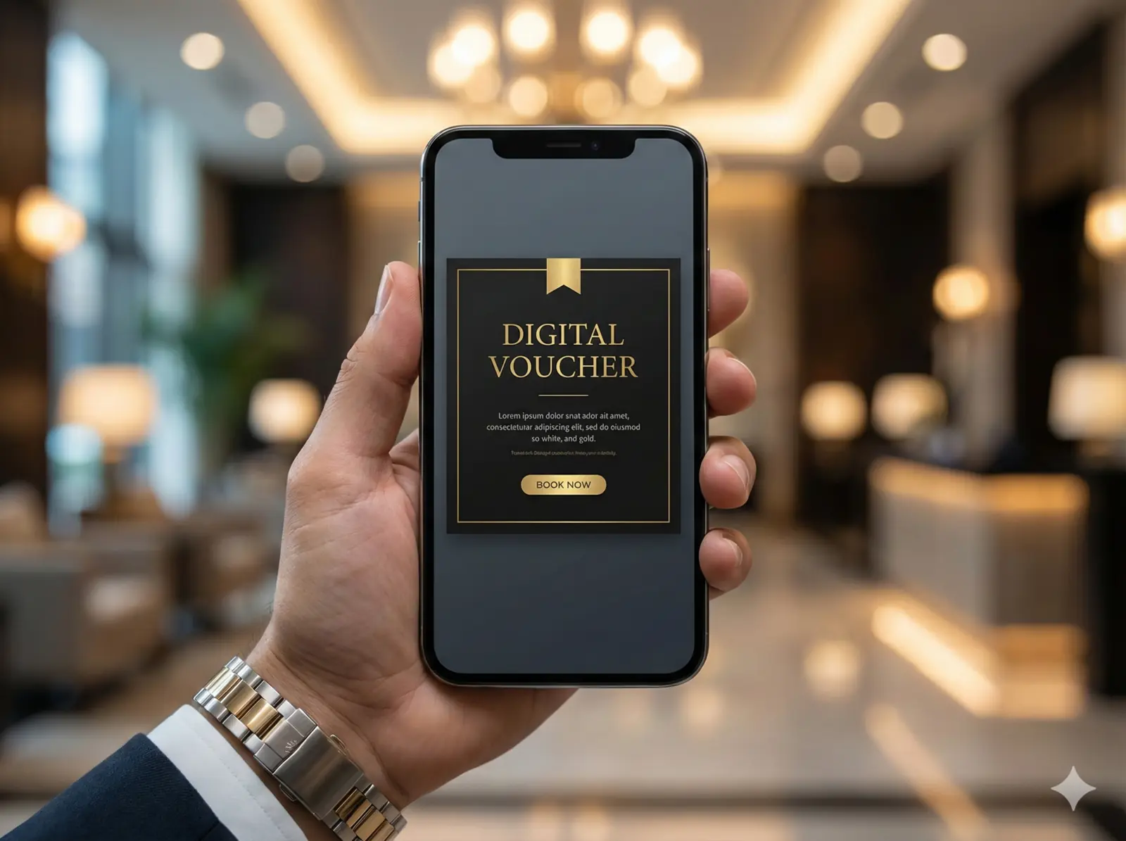 POS-Terminal auf Bartresen als Symbol für nahtlose Gutschein-Einlösung vor Ort.